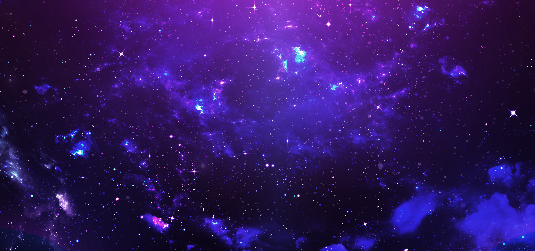 A purple nebula with stars in the sky.